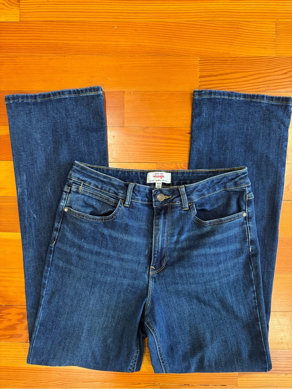 Wrangler High-Rise Bootcut Jeans Medium Dark Wash Stretch Size 30 (10)